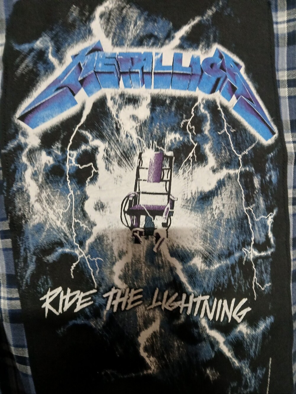 UPCYCLED METALLICA VINTAGE GRAPHIC FLANNEL SZ L PUNKPOSHX ORIGINAL - Picture 2 of 4